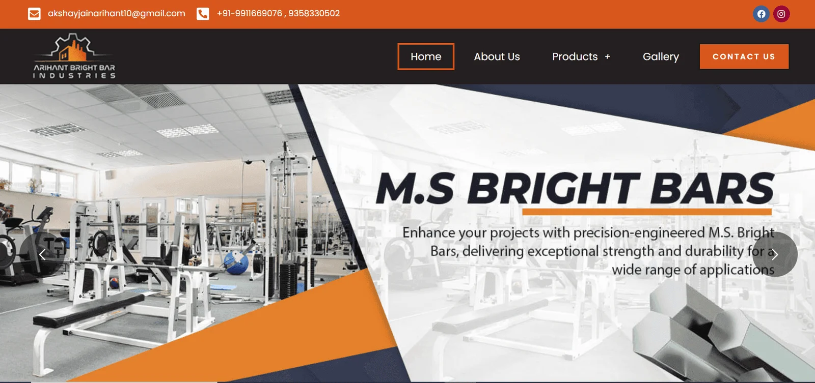 Arihant Bright Bar Industries Website Project
